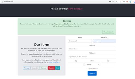Form Bootstrap In React