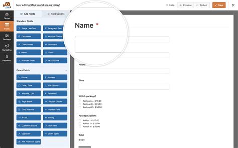Form Builder Required Field