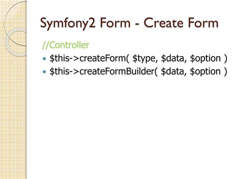 Form Create View Symfony