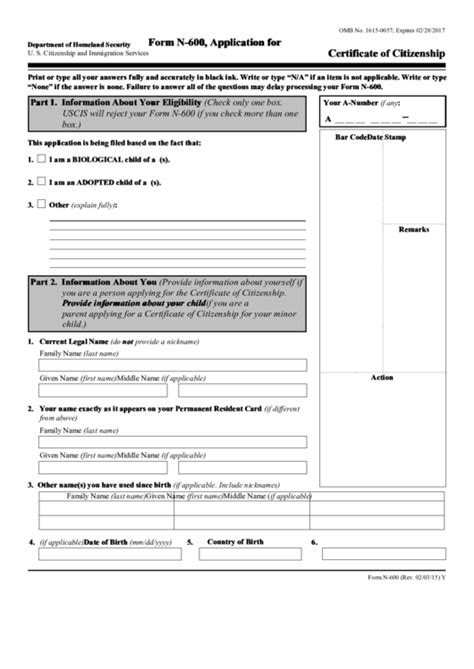 form n 600 citizenship application pdf