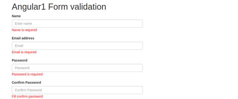 form validation using angularjs