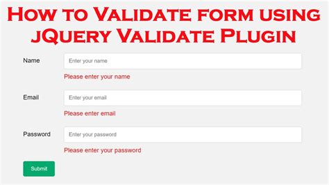 form validation using jquery plugin examples
