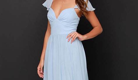 Formal Gown Light Blue Maxi Dress Custom Made Sweetheart Neck Prom With