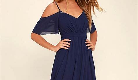 Formal Gown Navy Blue Maxi Dress Long Evening With Empire Waist Evening