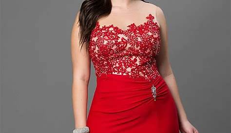 Formal Gown Plus Size Red Dress Long ALine VNeck Prom By PromGirl