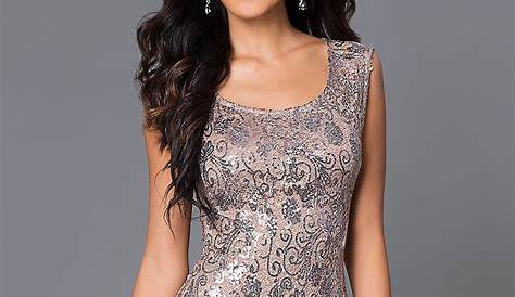 Sparkly Gold Sequin Pleated V Neck Formal Dress In Knee Length 63 