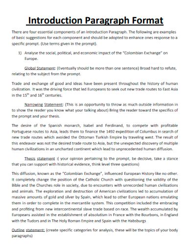 formal introduction paragraph examples