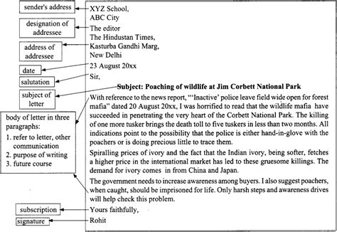 formal letter writing questions and answers for class 9