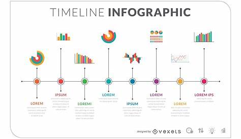 Infográfico colorido linha do tempo com ícones minimalistas | Vetor Grátis