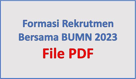 formasi bumn 2023 pdf