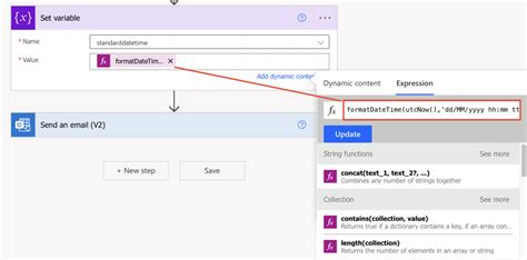 format date and time function power automate