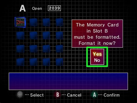 Format Memory Card Gamecube