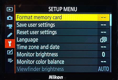 Format Memory Card Nikon D80