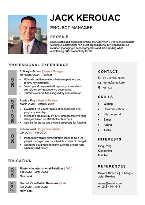 format of a good resume