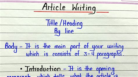 format of article writing in english