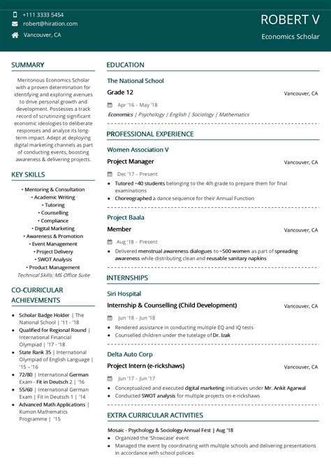 format on how to write a cv for scholarship