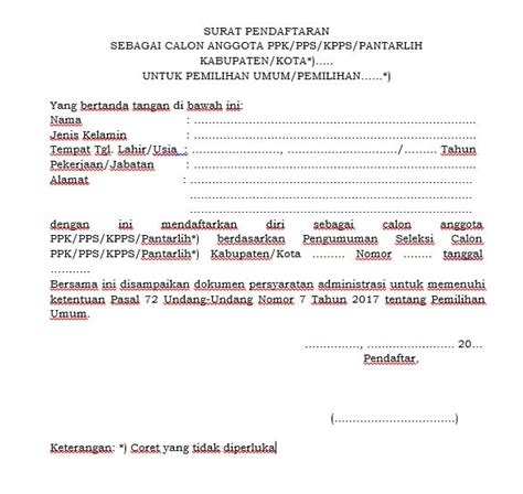 format pendaftaran kpps 2024