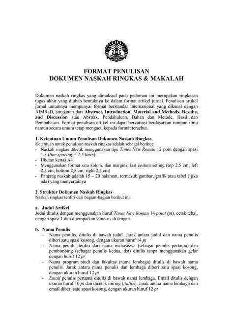 format penulisan naskah akademik