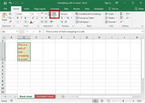 format tabs in excel