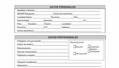 Ficha De Datos Personales Del Alumno Para Imprimir - Pin en psicopedagoga