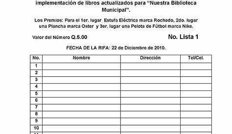 Formato de rifa para editar en word | Diario Nacional 2023