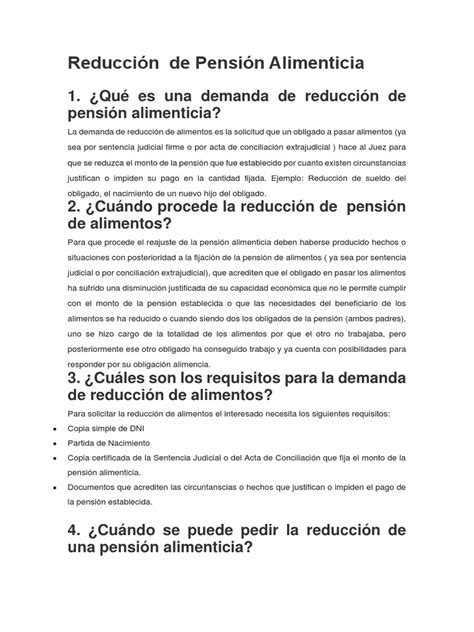 formato de reduccion de pension alimenticia