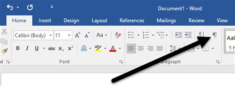 formatting marks in word