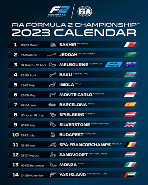 formel 2 kalender 2023