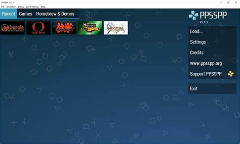 former PSP Emulator Options