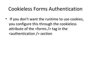 Forms Authentication Cookieless