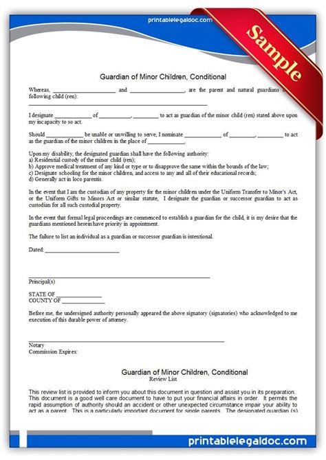 forms for cruising with minors guardianship
