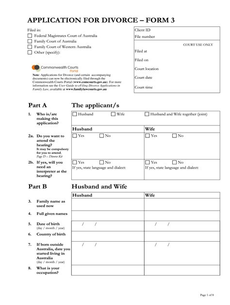forms for filing for divorce