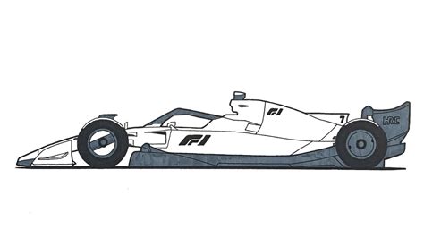 formula 1 car drawing side view