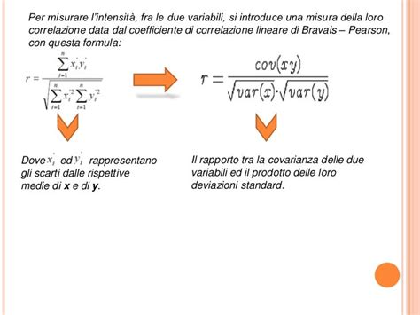 formula coefficiente di correlazione