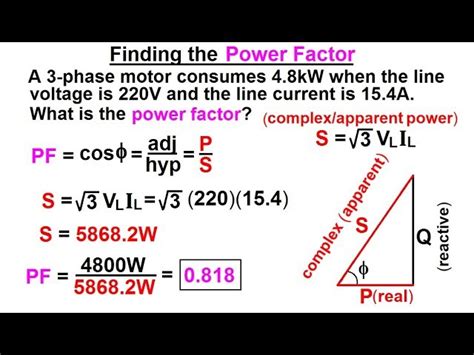 formula for calculating power factor in three phase circuit