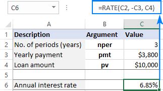 formula for rate of interest in excel