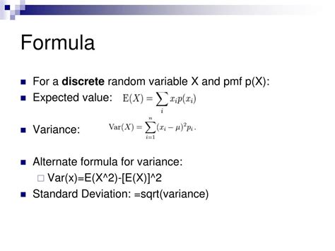 formula for variance using expected value