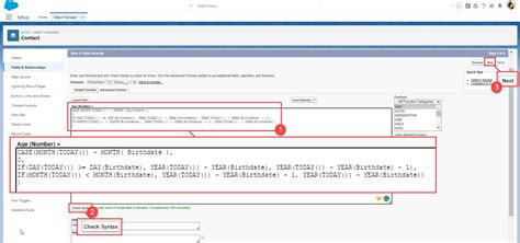 formula to calculate age from date of birth in salesforce