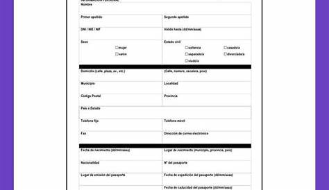 formulario de datos personales - Formatoescrito