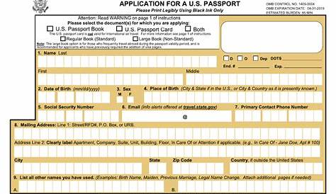 Impreso Solicitud de Pasaporte