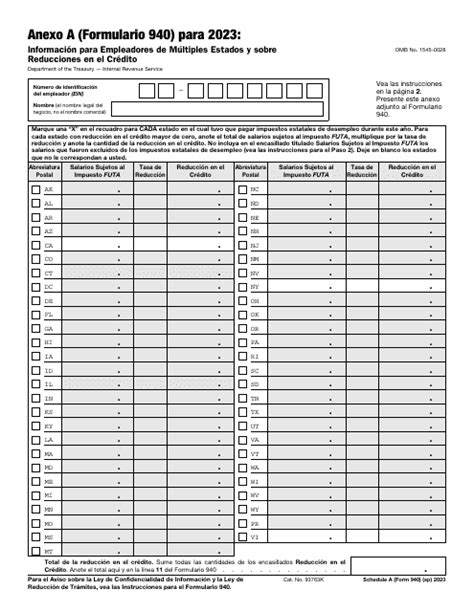 formulario 940 sp 2023