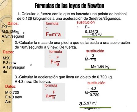 leyes de newton sus formulas Brainly.lat