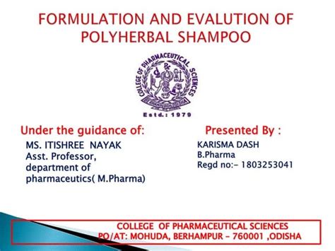 Formulation And Evaluation Of Shampoo Slideshare