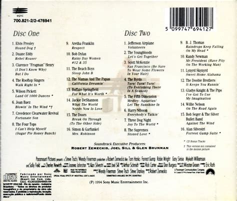 forrest gump soundtrack list of songs