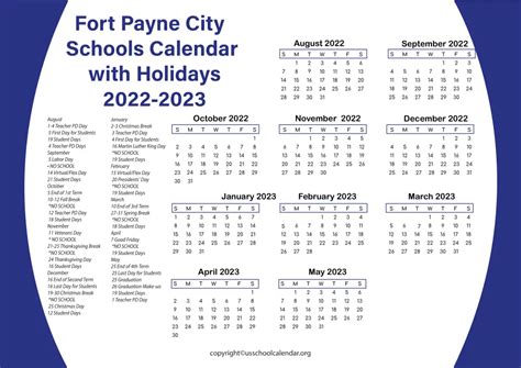 Fort Payne City Schools Calendar