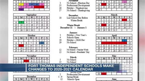 Fort Thomas Independent Schools Calendar