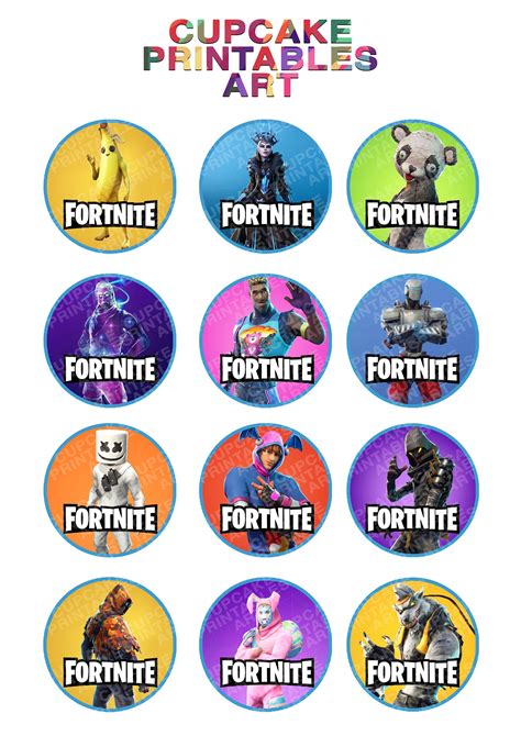 Fortnite cupcake toppers PRE CUT 30 1.5 Etsy