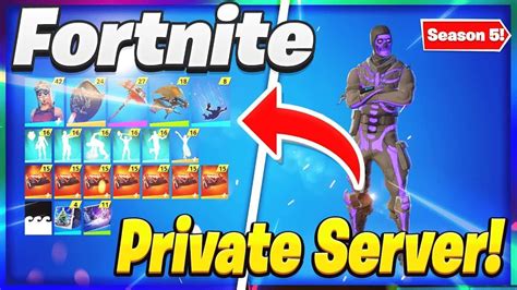 Fortnite how to get a private server with all skins+