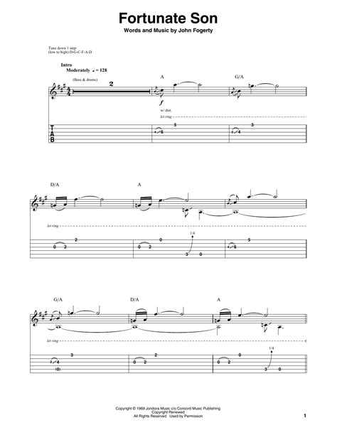 fortunate son bass tabs