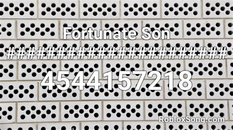 Fortunate Son Roblox Code